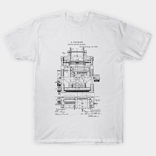 Profile cutting machine Vintage Patent Hand Drawing T-Shirt